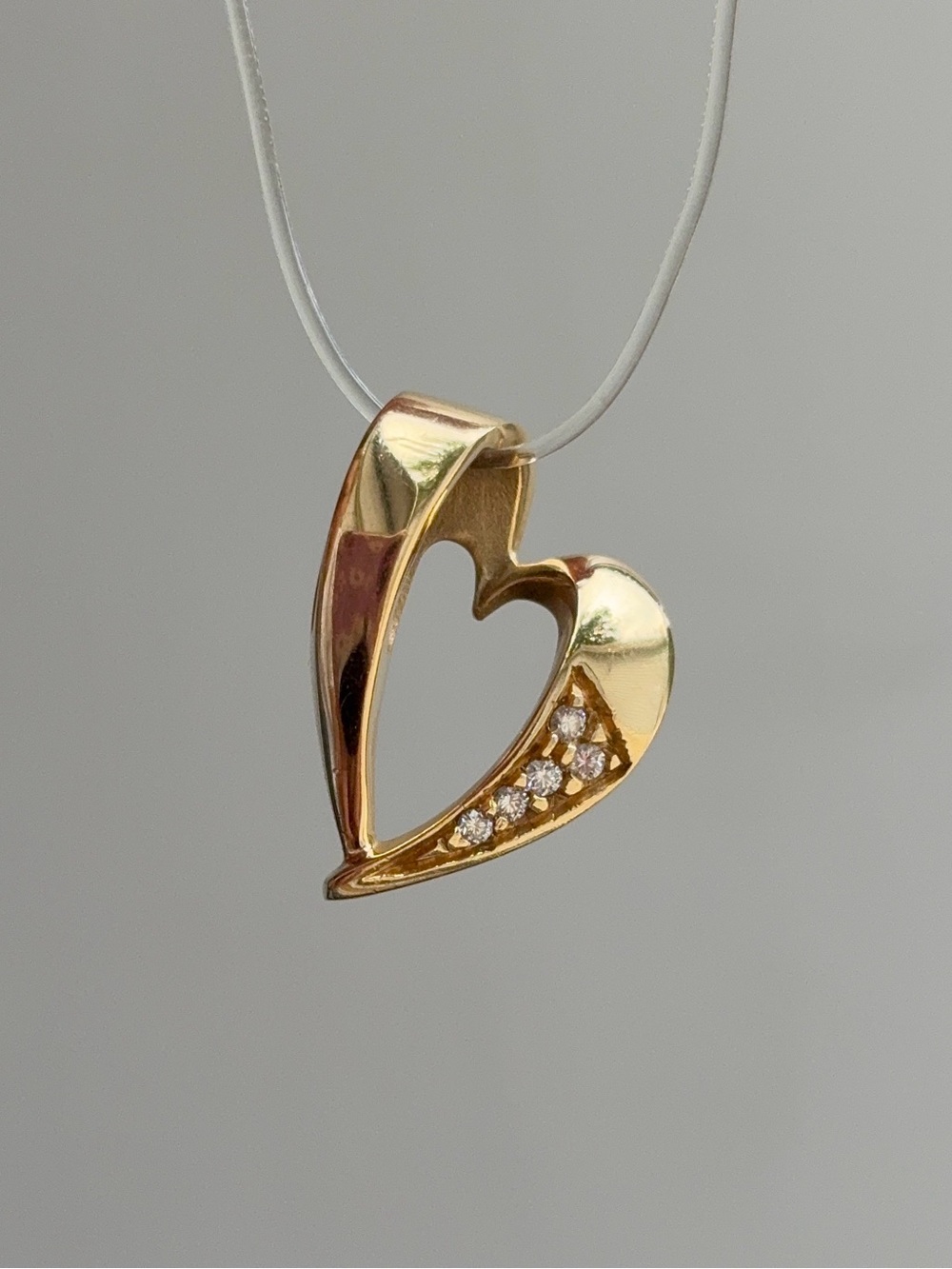 14k John Atencio Open Heart Diamond Slider Pendant